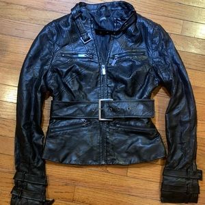 Bebe Black Biker-Style Jacket (XS)